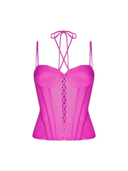 Топ бюстье корсетного типа из сатина со шнуровкой