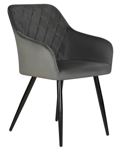 Стул обеденный DOBRIN ROBERT, черные матовые ножки, велюр V108-92 Антрацит