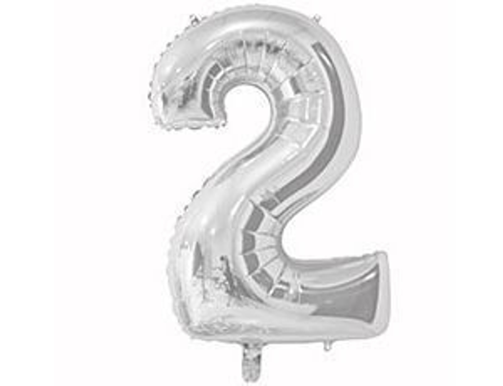 К ЦИФРА 2  26" Серебро 60 см.