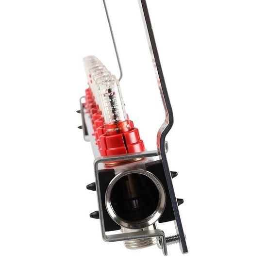 Коллектор Rommer 1"x3/4" на 12 контуров с расходомерами (нерж. сталь) RMS-1200-000012