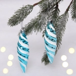 Ёлочные игрушки «Таинственное очарование» Сосульки 10 см (набор 2шт), голубой