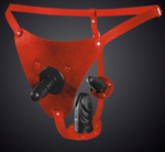 Трусики Sitabella для страпона 3 плага красные кожа