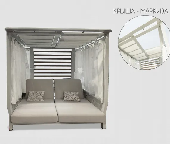 Шатер с лежаками Borromeo, бежевый, светло-серый