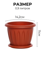 Горшок для цветов 0,9л Фелиция терракот *1шт