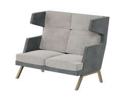 Алдо Диван двухместный высокий ALD-02 Storm 022/Storm 017/Металл Капучино 1430*960*1180