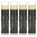 Beauty By Earth, органический бальзам для губ с пчелиным воском, перечная мята, 4 тюбика по 0,15 унции