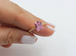 Кольцо "Classic Pink" с розовым кристаллом, 9мм (разъемное) (уценка)