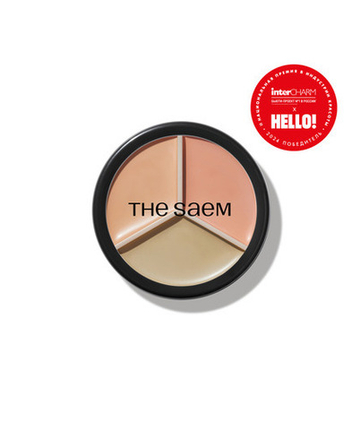 THE SAEM Консилер для лица трехцветный/Cover Perfection Triple Pot Concealer 01 Correct Beige, 4.5г/4.5г/4.5г