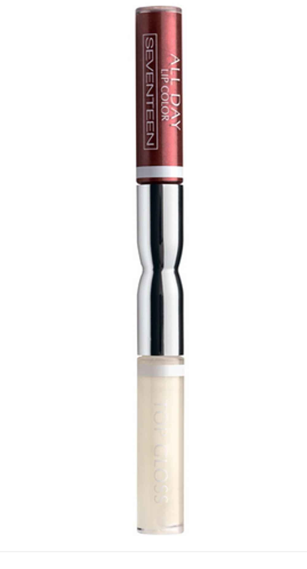 Seventeen Помада-блеск для губ All Day Lip Color & Top Gloss, жидкая, стойкая, c металлическим эффектом, тон №48, Бургундский, 12,3 мл