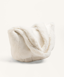 Oysho Сумка-шоппер из искусственного меха, экрю