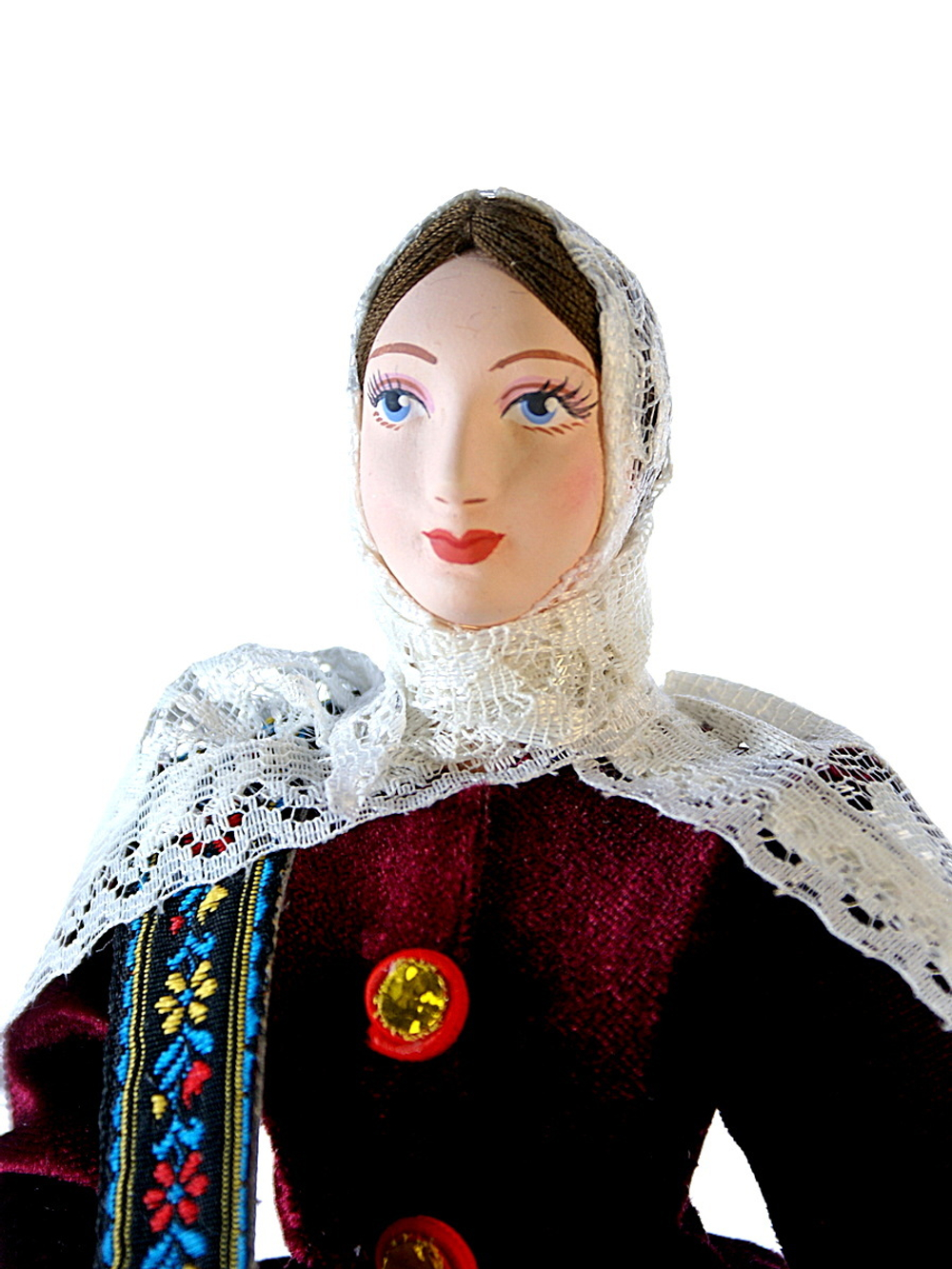 Фарфоровая кукла коллекционная Водоноска-казачка. Сувенир ручной работы