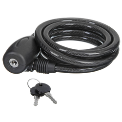 Замок, трос спиральный, с ключом диам.10х180см