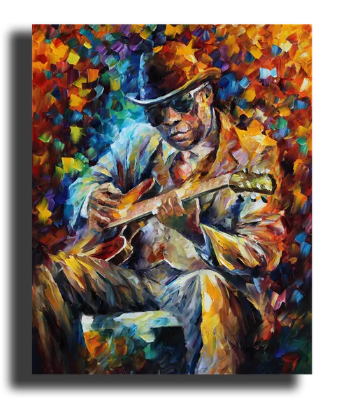 Репродукция " Леонид Афремов - Джон Ли Хукер"