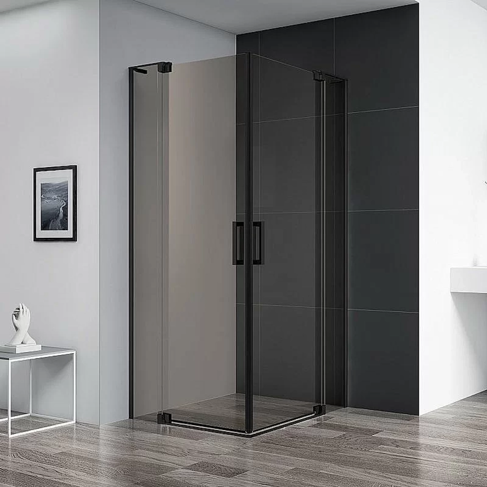 Душевой уголок Cezares Slider 90х90 SLIDER-A-2-90/100-BR-NERO стекло бронза тонированное/профиль черный матовый