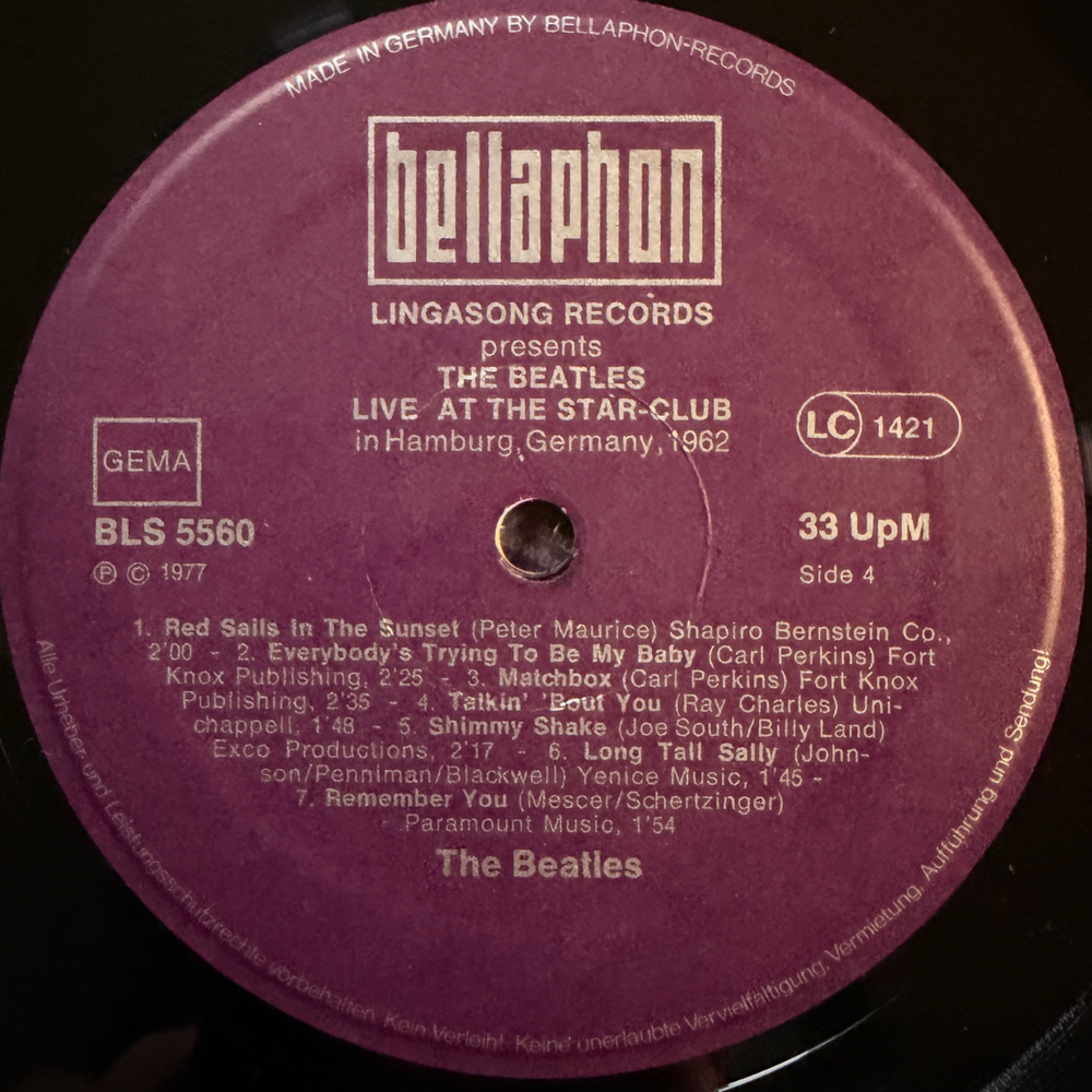 The Beatles ‎– Live! At The Star-Club In Hamburg, Germany; 1962 2LP (Германия 1977г.)