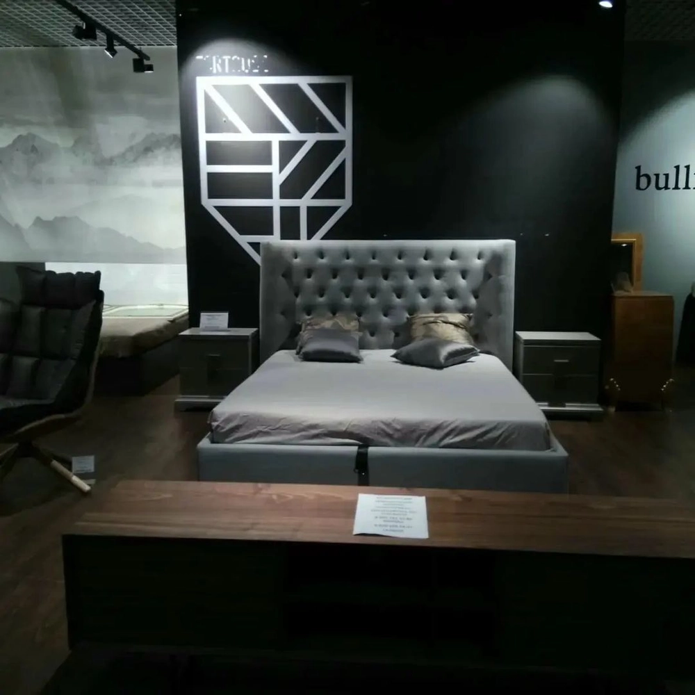 Кровать GC1726 серая с ящиком для белья