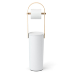 Держатель-органайзер для туалетной бумаги bellwood, белый/натуральное дерево