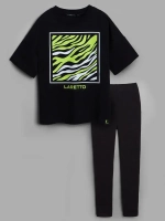 Летний костюм для девочки с леггинсами