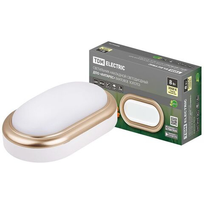 Светильник светодиод, TDM, ДПО Антарес, 8 Вт, 4000 К, IP54, 16.8х10х5.8 см, мат зол, SQ0354-0016