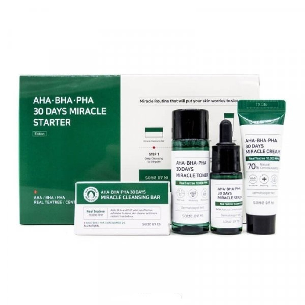 Some By Mi AHA-BHA-PHA 30 Days Miracle Starter Edition набор для проблемной кожи с кислотами из 4 средств