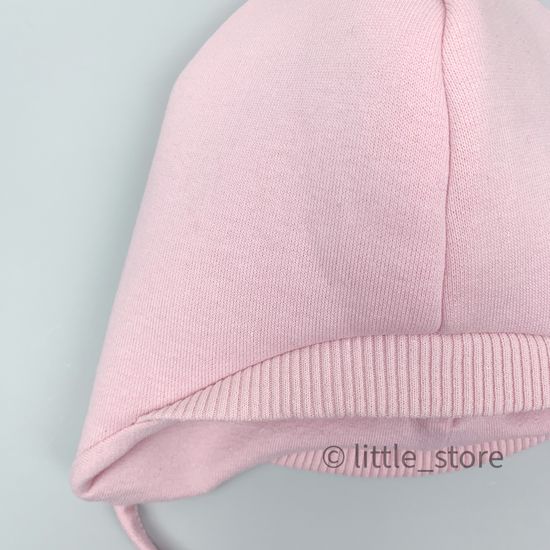 Шапочка из футера с начесом "Simple" Розовая