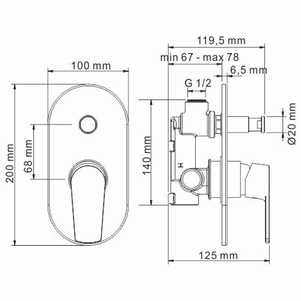 Dill 6161 Смеситель для ванны и душа