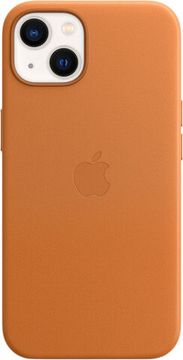 Чехол Apple Leather Case with MagSafe for iPhone 13, «золотистая охра»