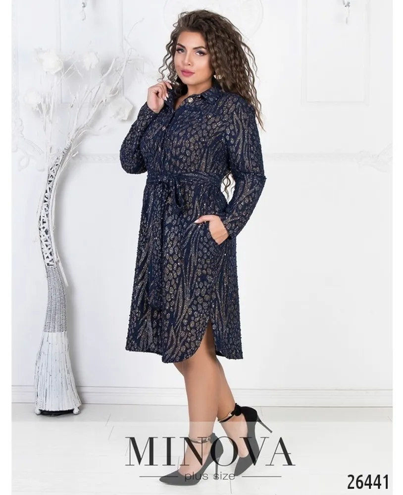 Платье 329-1-синий Minova