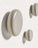 Nadue Набор из 3 настенных крючков из массива бука с серой отделкой