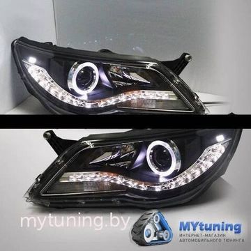 Передние фары VW Tiguan angele eyes V1 style