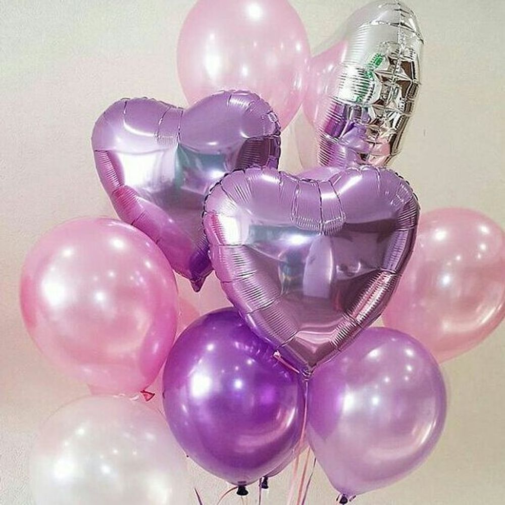 Шар (18"/46 см) Сердце, Сиреневый 1 шт.