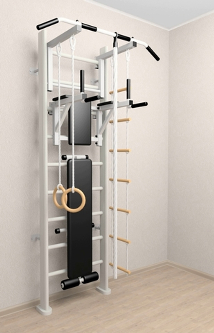 Деревянная шведская стенка Sv Sport 906б (Турник стандарт/Брусья/Скамья/Канат/Кольца/Лестница)