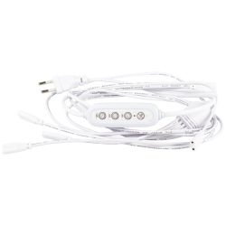 Разветвитель сетевой для линейных светильников ЭРА 5х IEC C7 2pin+timer на 5 точек с таймером 4, 8, 12H 2 м | Аксессуары для фито светильников