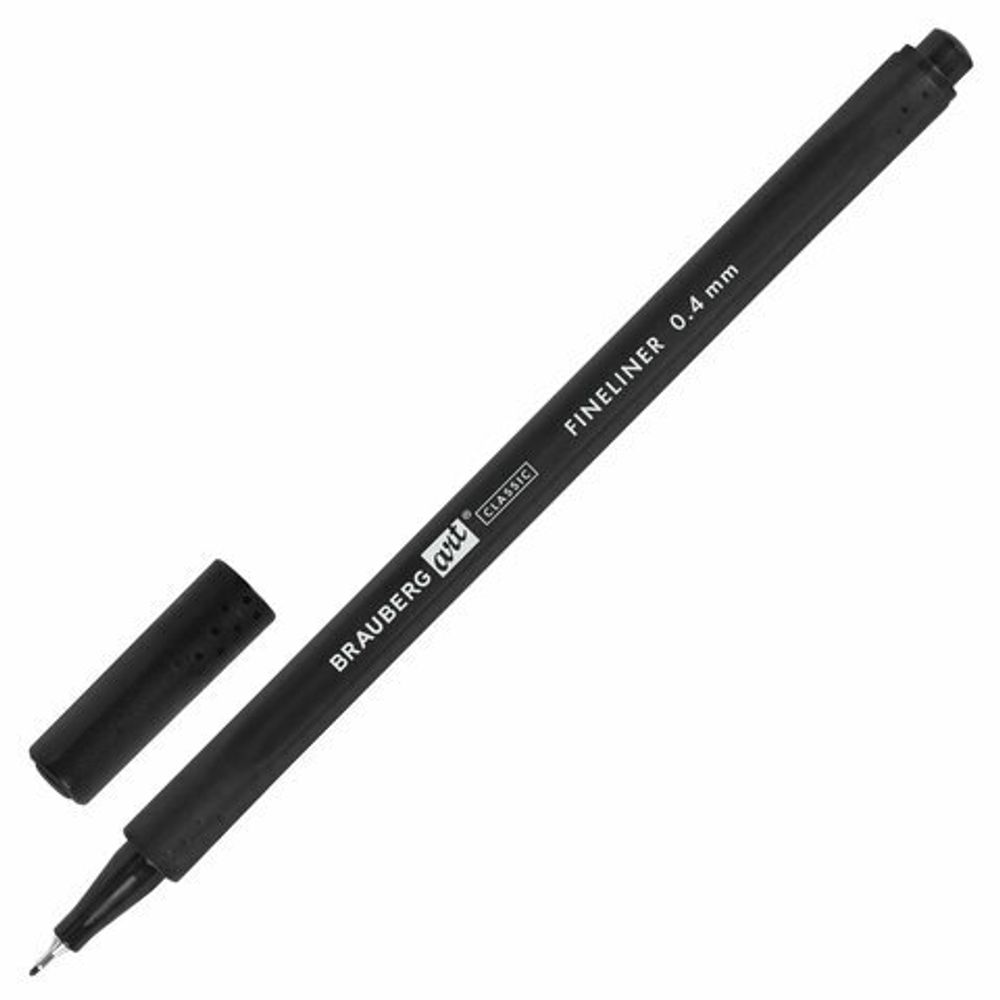 Ручки капиллярные (линеры), 24 ЦВЕТА, BRAUBERG ART "Classic", трехгранные, металлический наконечник, линия письма 0,4 мм, 144148