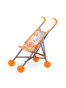 Коляска кукольная складная, трость, оранжевая (CS7917S)