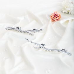 Ручка скоба мебельная Арт Бранч mini правая Античное серебро