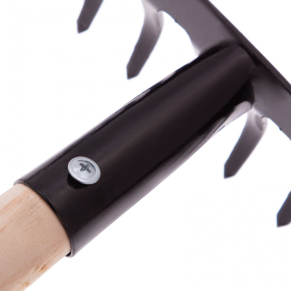 Грабли стальные, 360х1300 мм, 14 прямых зубьев, деревянный черенок, Россия, Сибртех