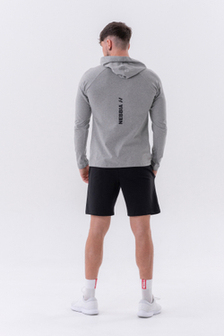 Мужской лонгслив Nebbia Long-Sleeve T-shirt with a hoodie 330 Grey