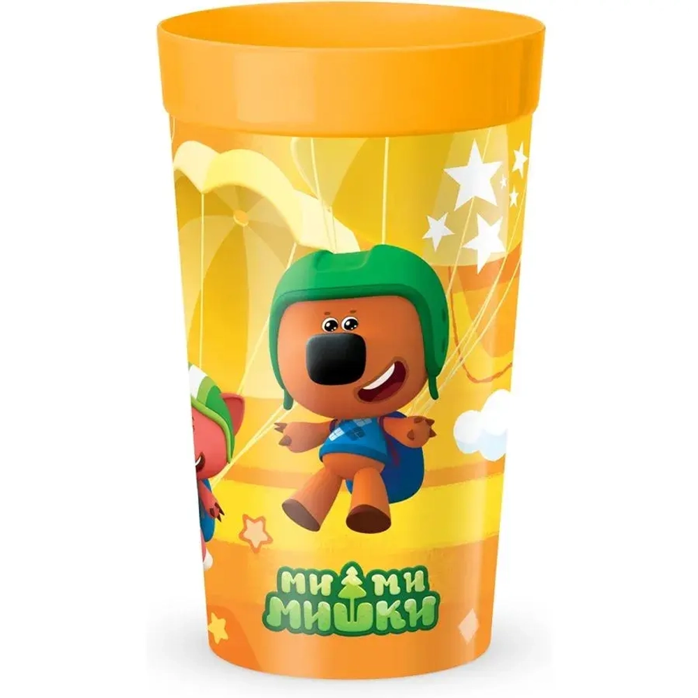 СТАКАН ДЕТСКИЙ С ДЕКОРОМ МИ-МИ-МИШКИ 380МЛ (Оранжевый)