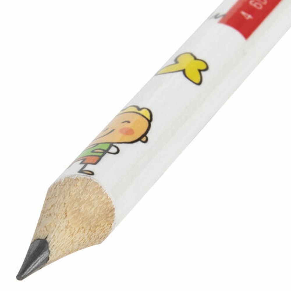 Карандаш чернографитный ПИФАГОР "ЭНИКИ-БЕНИКИ", 1 шт., HB, с ластиком, корпус ассорти, 181787