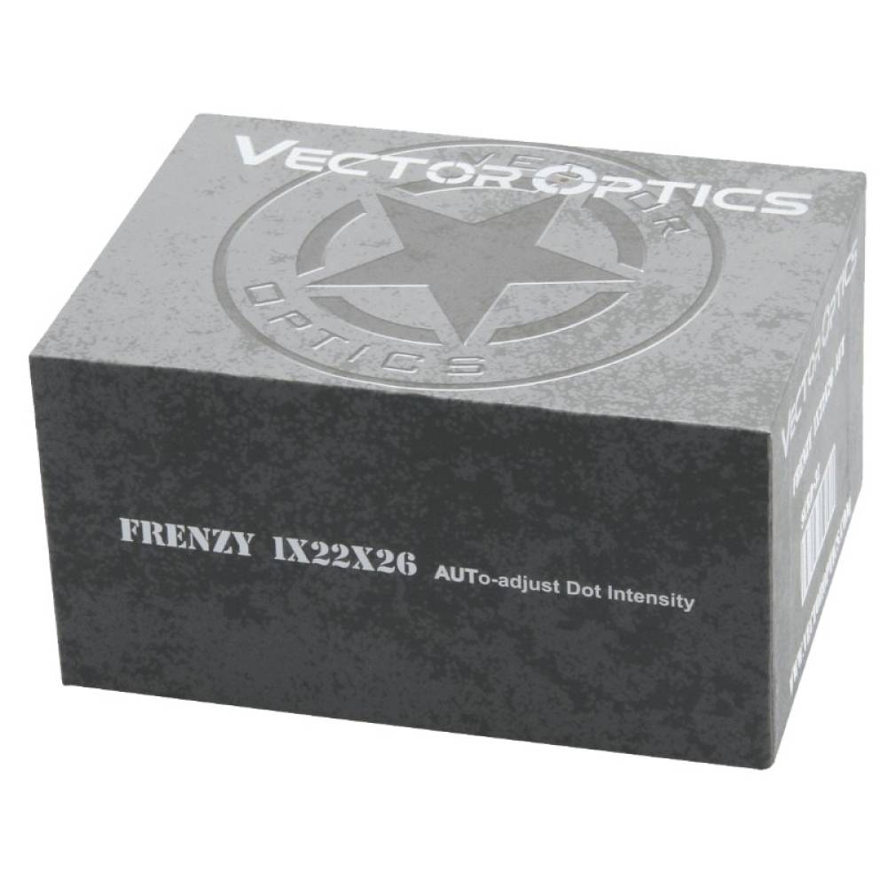 Коллиматорный прицел Vector Optics Frenzy-X 1x22x26 3MOA (открытый, объектив 22х36мм, точка красная, weaver, IP67)