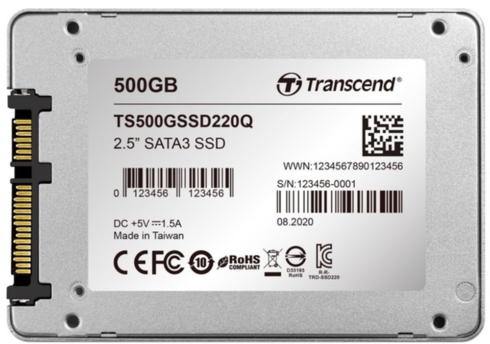 Transcend TS500GSSD220Q 500Gb серый