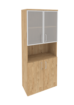 Шкаф высокий широкий с 2 комплектами дверей и стеклом в раме Onix
