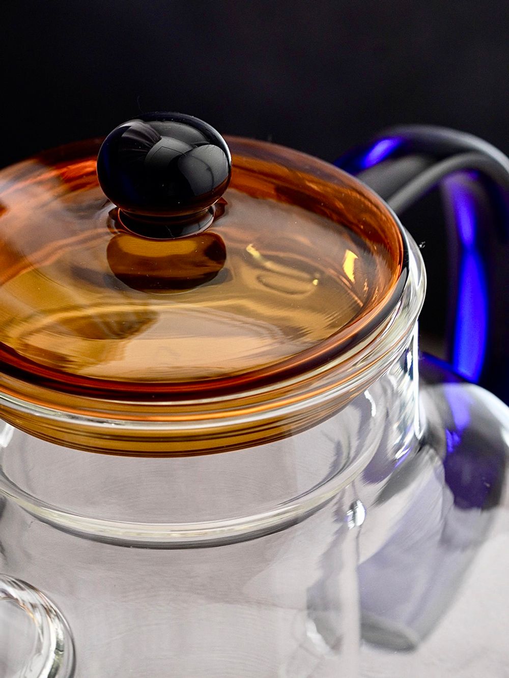 Чайник заварочный Orb, 1,2 л, синий/янтарный