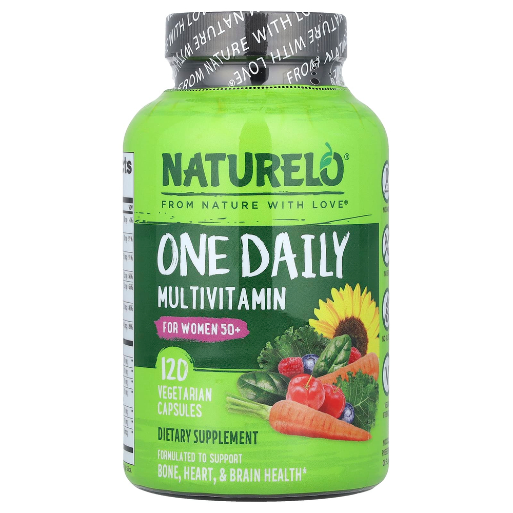 NATURELO, One Daily, мультивитамины для женщин старше 50 лет, для приёма один раз в день, 120 вегетарианских капсул