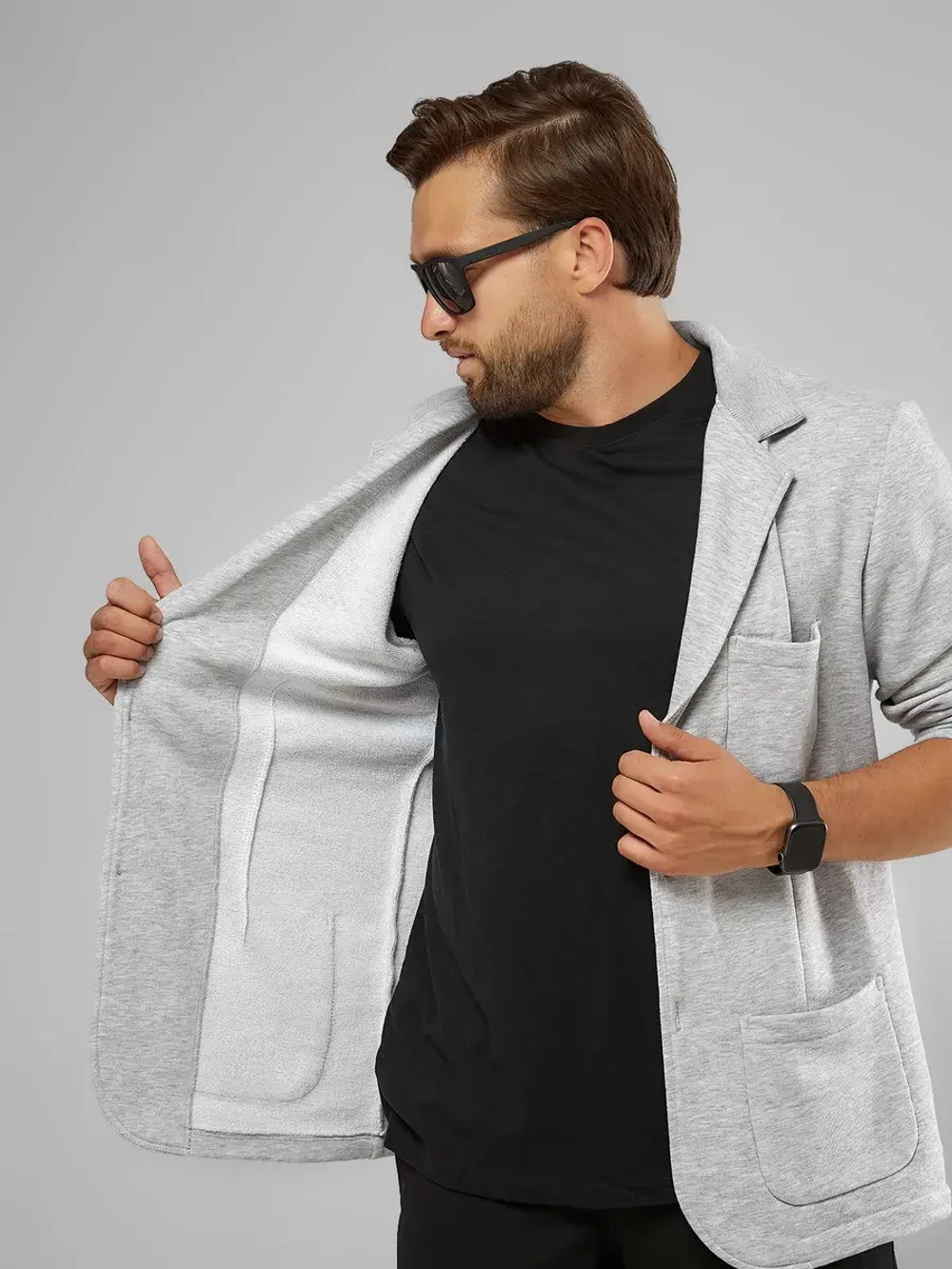 Пиджак-блейзер без подкладки со шлицей