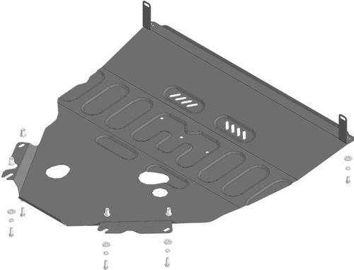 Защита стальная 2 мм двигателя и кпп для Peugeot Boxer/Fiat Ducato с 2006 г Motodor.71605