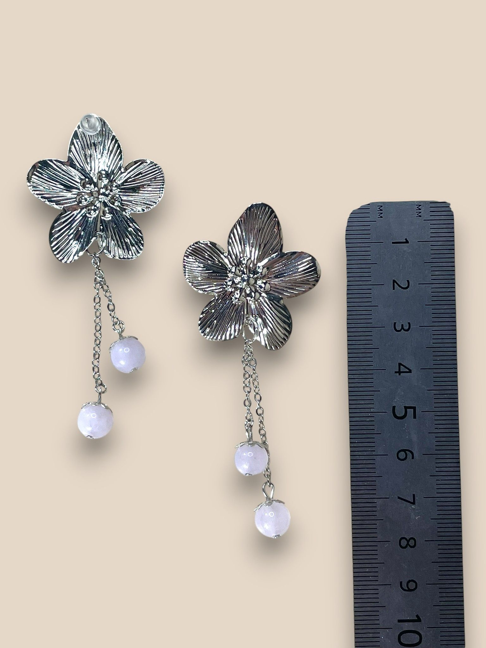 Серьги Сакура с аквамарином