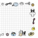 Блокнот 130х130 мм, скрепка, Контэнт-Канц, ламин. картон, выб.лак, 32 л., диз. внутр блок в клетку, "Французские бульдоги", чёрный