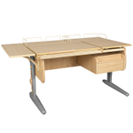 Растущая парта с навесной тумбой, задними и боковой полками Дэми СУТ 25-05-Б1 (1500×880 мм)